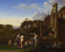 londongallery/cornelis van poelenburgh - women bathing in a landscape